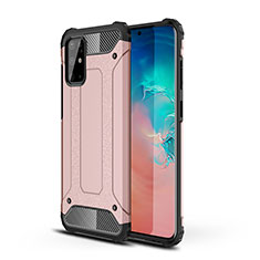 Silikon Hülle Handyhülle und Kunststoff Schutzhülle Hartschalen Tasche WL1 für Samsung Galaxy S20 Plus Rosegold