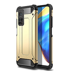 Silikon Hülle Handyhülle und Kunststoff Schutzhülle Hartschalen Tasche WL1 für Xiaomi Mi 10T 5G Gold