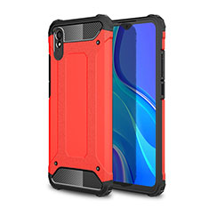 Silikon Hülle Handyhülle und Kunststoff Schutzhülle Hartschalen Tasche WL1 für Xiaomi Redmi 9i Rot