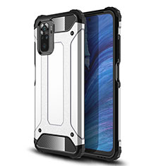 Silikon Hülle Handyhülle und Kunststoff Schutzhülle Hartschalen Tasche WL1 für Xiaomi Redmi Note 10 4G Silber