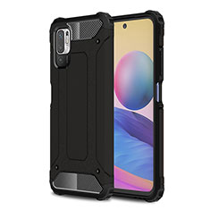 Silikon Hülle Handyhülle und Kunststoff Schutzhülle Hartschalen Tasche WL1 für Xiaomi Redmi Note 10 5G Schwarz
