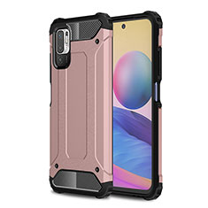 Silikon Hülle Handyhülle und Kunststoff Schutzhülle Hartschalen Tasche WL1 für Xiaomi Redmi Note 10T 5G Rosegold