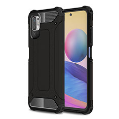 Silikon Hülle Handyhülle und Kunststoff Schutzhülle Hartschalen Tasche WL1 für Xiaomi Redmi Note 10T 5G Schwarz