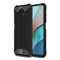 Silikon Hülle Handyhülle und Kunststoff Schutzhülle Hartschalen Tasche WL1 für Xiaomi Redmi Note 9 5G Schwarz