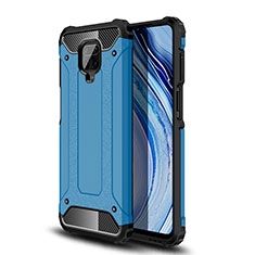 Silikon Hülle Handyhülle und Kunststoff Schutzhülle Hartschalen Tasche WL1 für Xiaomi Redmi Note 9 Pro Blau