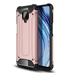 Silikon Hülle Handyhülle und Kunststoff Schutzhülle Hartschalen Tasche WL1 für Xiaomi Redmi Note 9 Pro Rosegold