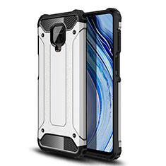 Silikon Hülle Handyhülle und Kunststoff Schutzhülle Hartschalen Tasche WL1 für Xiaomi Redmi Note 9 Pro Silber