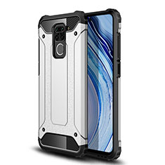 Silikon Hülle Handyhülle und Kunststoff Schutzhülle Hartschalen Tasche WL1 für Xiaomi Redmi Note 9 Silber