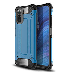 Silikon Hülle Handyhülle und Kunststoff Schutzhülle Hartschalen Tasche WL2 für Xiaomi Poco M5S Blau