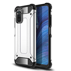 Silikon Hülle Handyhülle und Kunststoff Schutzhülle Hartschalen Tasche WL2 für Xiaomi Redmi Note 10S 4G Silber