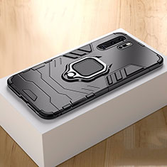 Silikon Hülle Handyhülle und Kunststoff Schutzhülle mit Ständer für Huawei P30 Pro Schwarz