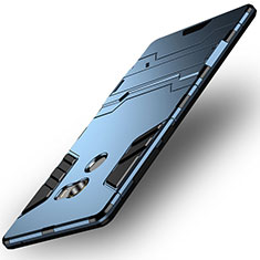 Silikon Hülle Handyhülle und Kunststoff Schutzhülle mit Ständer für Xiaomi Mi Mix 2 Blau