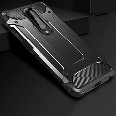 Silikon Hülle Handyhülle und Kunststoff Schutzhülle Tasche für OnePlus 8 Schwarz