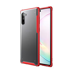 Silikon Hülle Handyhülle und Kunststoff Schutzhülle Tasche für Samsung Galaxy Note 10 5G Rot