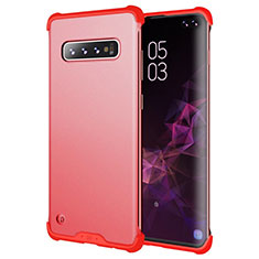 Silikon Hülle Handyhülle und Kunststoff Schutzhülle Tasche für Samsung Galaxy S10 Plus Rot