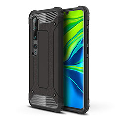Silikon Hülle Handyhülle und Kunststoff Schutzhülle Tasche für Xiaomi Mi Note 10 Pro Schwarz