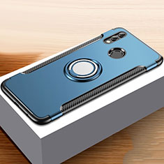 Silikon Hülle Handyhülle und Kunststoff Schutzhülle Tasche mit Fingerring Ständer für Huawei Honor 10 Lite Blau