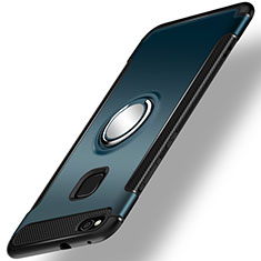 Silikon Hülle Handyhülle und Kunststoff Schutzhülle Tasche mit Fingerring Ständer für Huawei Nova Lite Grün