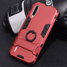Silikon Hülle Handyhülle und Kunststoff Schutzhülle Tasche mit Fingerring Ständer H01 für Xiaomi Mi A3 Rot
