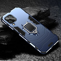 Silikon Hülle Handyhülle und Kunststoff Schutzhülle Tasche mit Magnetisch Fingerring Ständer für Huawei P40 Lite Blau
