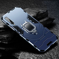 Silikon Hülle Handyhülle und Kunststoff Schutzhülle Tasche mit Magnetisch Fingerring Ständer für Huawei Y9s Blau