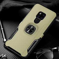 Silikon Hülle Handyhülle und Kunststoff Schutzhülle Tasche mit Magnetisch Fingerring Ständer R02 für Huawei Mate 20 X 5G Gold