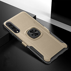 Silikon Hülle Handyhülle und Kunststoff Schutzhülle Tasche mit Magnetisch Fingerring Ständer R02 für Xiaomi Mi A3 Gold