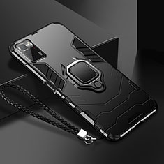 Silikon Hülle Handyhülle und Kunststoff Schutzhülle Tasche mit Magnetisch Fingerring Ständer R02 für Xiaomi Poco X3 GT 5G Schwarz