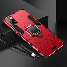 Silikon Hülle Handyhülle und Kunststoff Schutzhülle Tasche mit Magnetisch Fingerring Ständer R02 für Xiaomi Poco X3 GT 5G Silber