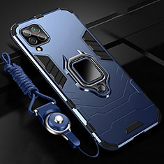 Silikon Hülle Handyhülle und Kunststoff Schutzhülle Tasche mit Magnetisch Fingerring Ständer R03 für Huawei Nova 7i Blau