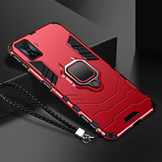 Silikon Hülle Handyhülle und Kunststoff Schutzhülle Tasche mit Magnetisch Fingerring Ständer R03 für Xiaomi Poco F4 GT 5G Rot