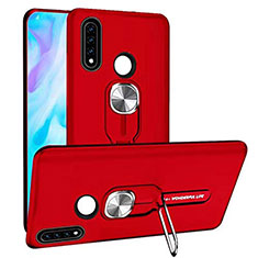 Silikon Hülle Handyhülle und Kunststoff Schutzhülle Tasche mit Magnetisch Fingerring Ständer R04 für Huawei P30 Lite New Edition Rot