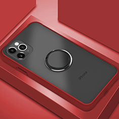 Silikon Hülle Handyhülle und Kunststoff Schutzhülle Tasche mit Magnetisch Fingerring Ständer R05 für Apple iPhone 11 Pro Rot