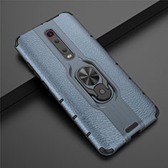 Silikon Hülle Handyhülle und Kunststoff Schutzhülle Tasche mit Magnetisch Fingerring Ständer R07 für Xiaomi Redmi K20 Pro Blau