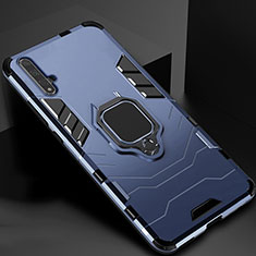 Silikon Hülle Handyhülle und Kunststoff Schutzhülle Tasche mit Magnetisch Ständer für Huawei Honor 20S Blau