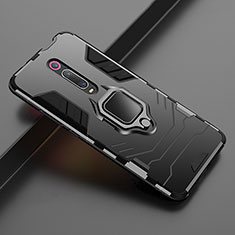 Silikon Hülle Handyhülle und Kunststoff Schutzhülle Tasche mit Magnetisch Ständer für Xiaomi Redmi K20 Pro Schwarz