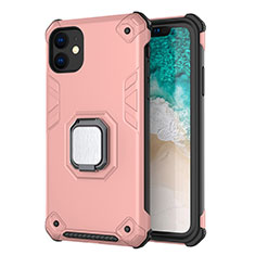 Silikon Hülle Handyhülle und Kunststoff Schutzhülle Tasche mit Magnetisch Ständer Z01 für Apple iPhone 11 Rosegold