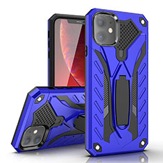 Silikon Hülle Handyhülle und Kunststoff Schutzhülle Tasche mit Ständer A03 für Apple iPhone 11 Blau