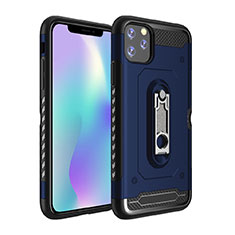 Silikon Hülle Handyhülle und Kunststoff Schutzhülle Tasche mit Ständer A03 für Apple iPhone 11 Pro Blau