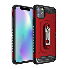 Silikon Hülle Handyhülle und Kunststoff Schutzhülle Tasche mit Ständer A03 für Apple iPhone 11 Pro Rot