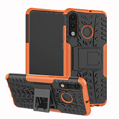 Silikon Hülle Handyhülle und Kunststoff Schutzhülle Tasche mit Ständer A04 für Huawei Nova 4e Orange