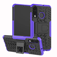 Silikon Hülle Handyhülle und Kunststoff Schutzhülle Tasche mit Ständer A04 für Huawei Nova 4e Violett