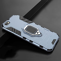 Silikon Hülle Handyhülle und Kunststoff Schutzhülle Tasche mit Ständer für Apple iPhone 7 Blau