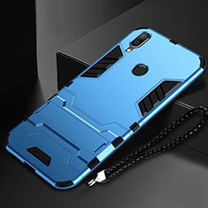 Silikon Hülle Handyhülle und Kunststoff Schutzhülle Tasche mit Ständer für Huawei Honor 10 Lite Hellblau