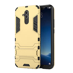 Silikon Hülle Handyhülle und Kunststoff Schutzhülle Tasche mit Ständer für Huawei Mate 20 Lite Gold