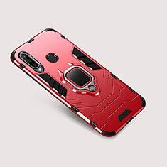 Silikon Hülle Handyhülle und Kunststoff Schutzhülle Tasche mit Ständer für Huawei Nova 4e Rot