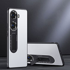 Silikon Hülle Handyhülle und Kunststoff Schutzhülle Tasche mit Ständer JB1 für Huawei Honor 60 Pro 5G Weiß