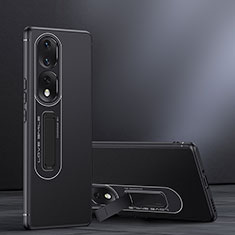 Silikon Hülle Handyhülle und Kunststoff Schutzhülle Tasche mit Ständer JB1 für Huawei Honor 80 Pro Flat 5G Schwarz