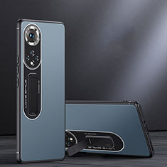 Silikon Hülle Handyhülle und Kunststoff Schutzhülle Tasche mit Ständer JB1 für Huawei Nova 9 Blau