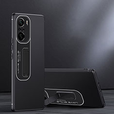 Silikon Hülle Handyhülle und Kunststoff Schutzhülle Tasche mit Ständer JB1 für Xiaomi Mi 11i 5G Schwarz